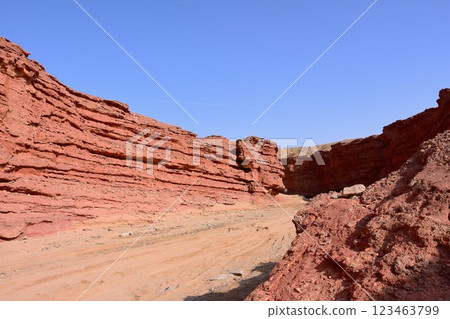 受侵蝕和風蝕而形成的峽谷景觀 123463799