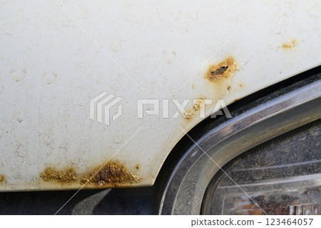 Rust on cars (salt damage caused by snow-melting agents) Rust on cars (salt damage caused by snow-melting agents) 123464057
