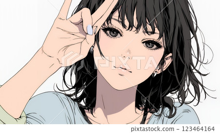 Young woman giving an OK sign 123464164