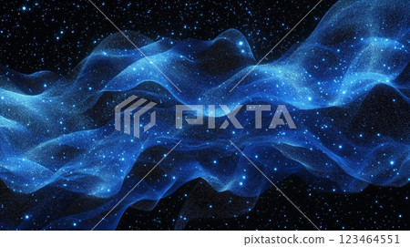 Blue wave, abstract, vector, black background 123464551