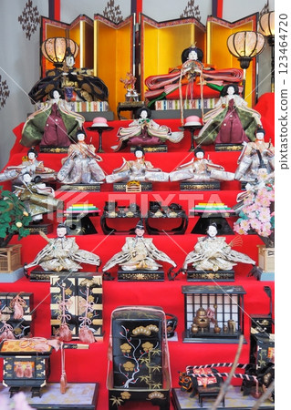 女兒節玩偶和季節性裝飾 123464720