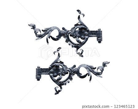 vintage metal door hinges for doors isolated on white background 123465123