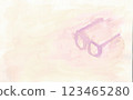 Watercolor painting of purple glasses on a light brown background 123465280