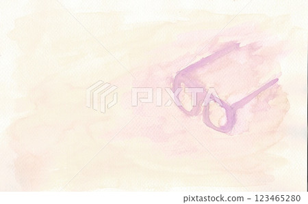 Watercolor painting of purple glasses on a light brown background Watercolor painting of purple glasses on a light brown background 123465280