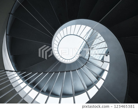 Spiral staircase Modern building interior Architecture details Art Abstract Background 123465381