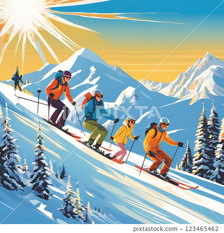 Skiing family 123465462