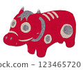 Akabeko paper cutting 123465720