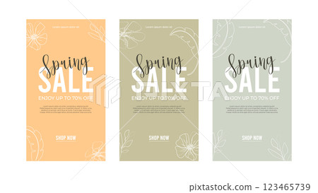 Spring sale templates set.Promo Discount Season Offer Hot Price Poster. Spring sale templates set.Promo Discount Season Offer Hot Price Poster. 123465739