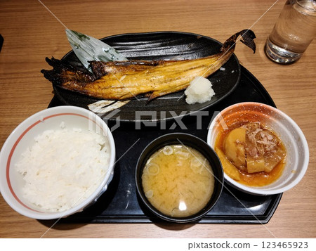 The finest grilled salted Atka mackerel set meal The finest grilled salted Atka mackerel set meal 123465923