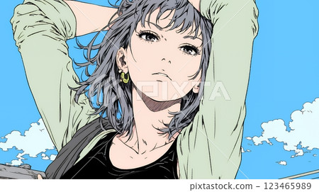 年輕女子感受到負面情緒 123465989