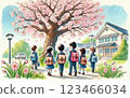 Cherry blossoms at the entrance ceremony 123466034