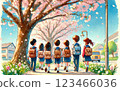 Cherry blossoms at the entrance ceremony 123466036