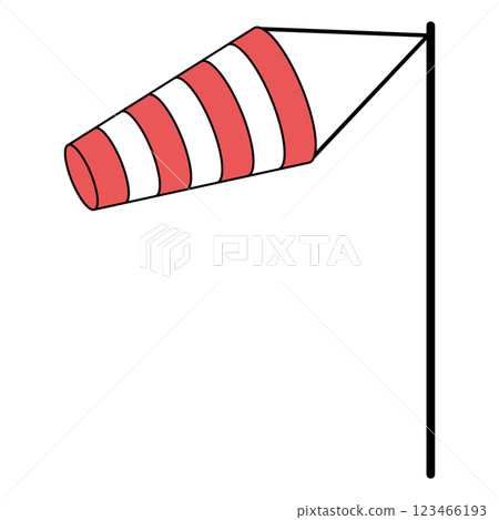 Colorful Red and White Windsock Anemometer, Weather Indicator vane 123466193