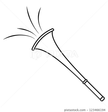 Cheerful Black Trumpet Burst Festive Sound in Simple Outline Cheerful Black Trumpet Burst Festive Sound in Simple Outline 123466194