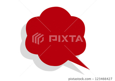 Red paper speech bubbles separated on transparent background Red paper speech bubbles separated on transparent background 123466427