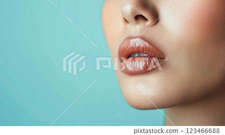 Closeup oriental skin face female beauty health natural moisturizing 123466688