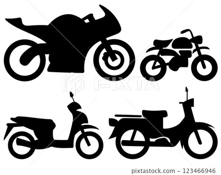 很酷的自行車輪廓圖示集 123466946