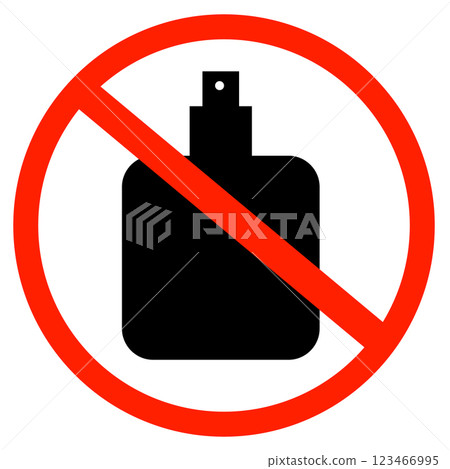 Forbidden perfume icon. No perfume icon. Forbidden perfume sign. flat style. Forbidden perfume icon. No perfume icon. Forbidden perfume sign. flat style. 123466995