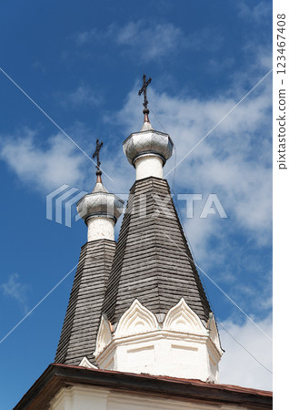 Two church domes of Ferapontov Monastery 123467408