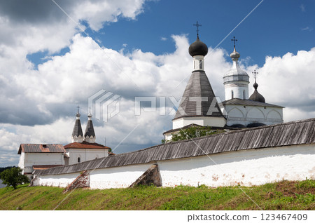 Wall and domes of the Ferapontov Monastery Wall and domes of the Ferapontov Monastery 123467409