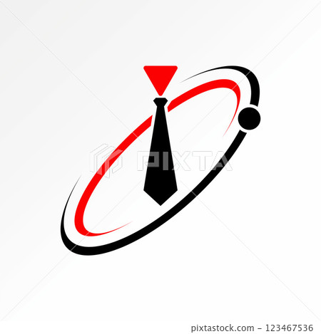 Logo design graphic concept creative premium vector stock image top sell simple play tie on circle 360 degrees swoosh ellipse art dress formal necktie 123467536