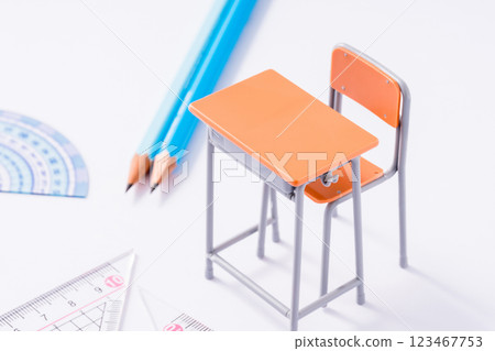 Desk and pencil. School, cram school, extracurricular activities, new semester 123467753