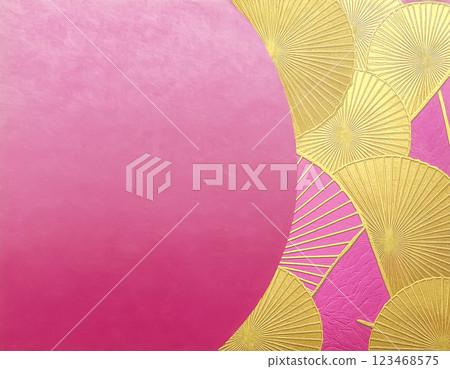 Image material of Japanese paper texture: circular pattern, gold, pink Image material of Japanese paper texture: circular pattern, gold, pink 123468575