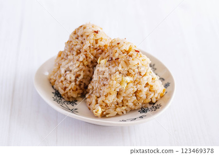 Bonito flakes and cheese rice balls Bonito flakes and cheese rice balls 123469378