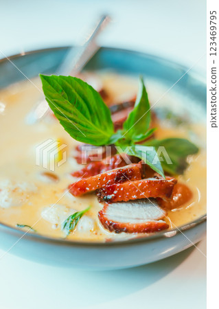 roasted duck in red curry ,Thai Food 123469795