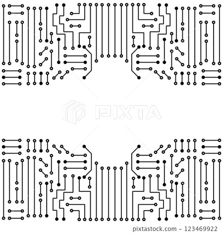 Electronic circuit business frame. High tech concept. Digital template. 123469922
