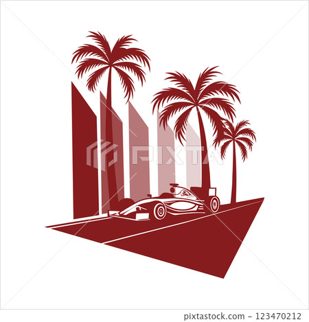 The Design Is Best For F1 Car Lover Formula one palms tree racing track 123470212