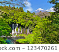 Shiraito Falls with Mt. Fuji, Japan 123470261