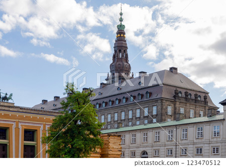 Christiansborg Palace in Copenhagen. Danish Parliament Folketinget. 123470512