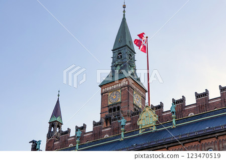 Copenhagen City Hall in central Copenhagen, Denmark. 123470519
