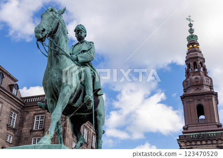 Christiansborg Palace in Copenhagen. Danish Parliament Folketinget. 123470520