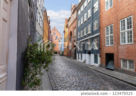 Traditional old houses on the street in Copenhagen. Traditional old houses on the street in Copenhagen. 123470525