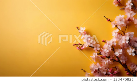 Full bloom cherry blossom background 123470925