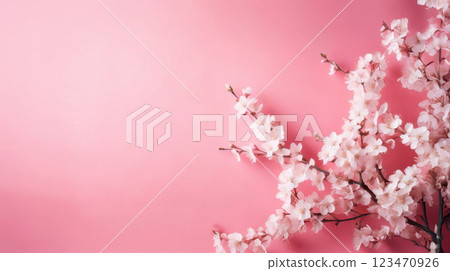 盛開的櫻花背景 123470926