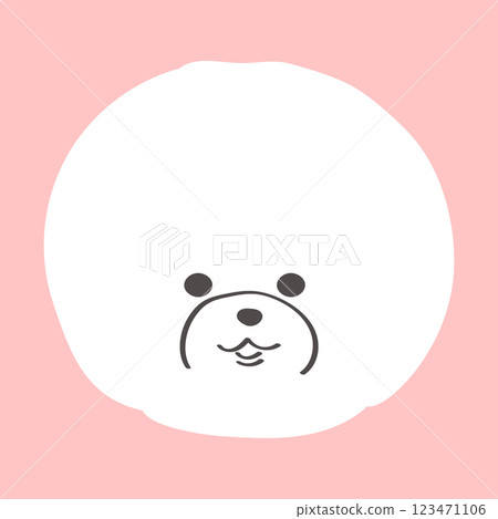 毛茸茸的可愛的 Bichon Frise 圖標插圖 123471106
