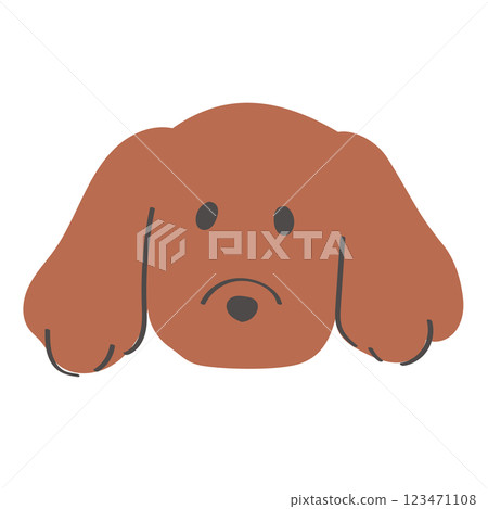 Cute dachshund face illustration with droopy ears Head icon 123471108