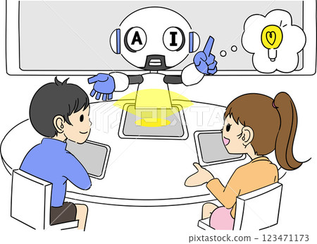 Future education_Discussion with AI robot Future education_Discussion with AI robot 123471173