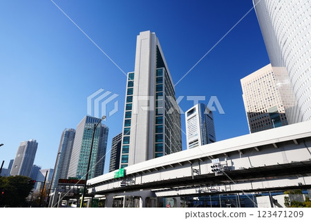 Tokyo Shiodome office district 123471209