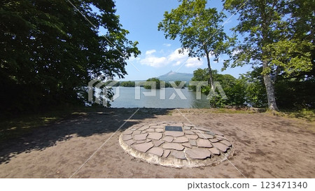 "A Thousand Winds" monument and the summer scenery of Onuma Park 123471340
