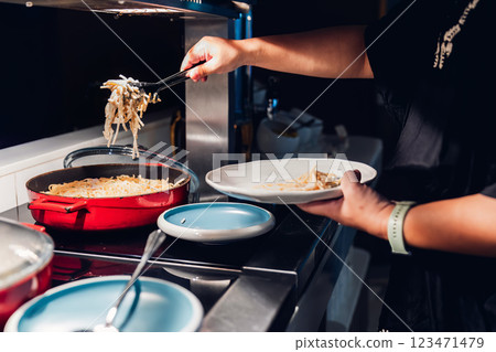 Food Buffet Catering Dining Eating Party Sharing Concept.  123471479