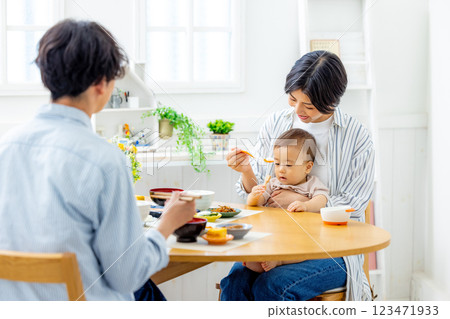 家庭餐桌寶寶 123471933