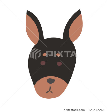 Stylish Doberman head illustration, face icon Stylish Doberman head illustration, face icon 123472268