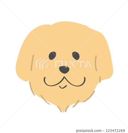 時尚可愛的黃金獵犬圖示插圖 時尚可愛的黃金獵犬圖示插圖 123472269