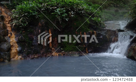 Noboribetsu Onsen Oyunuma River Natural Footbath in Summer Noboribetsu Onsen Oyunuma River Natural Footbath in Summer 123472488