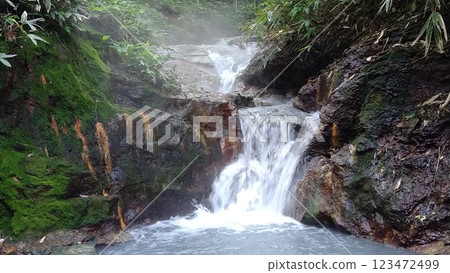登別溫泉大湯沼川夏季天然足浴 123472499