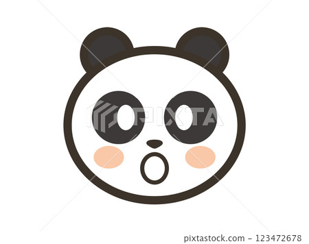 Surprised and surprised cute panda face icon illustration Surprised and surprised cute panda face icon illustration 123472678